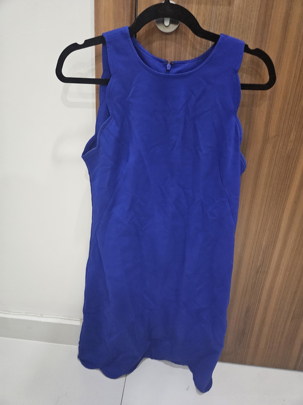 Vince Camuto Royal Blue Sleeveless Scallop Edge Dress